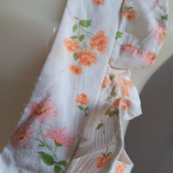 sz 8 Vintage 1970s 1of1 Handmade Floral Sleeveless Maxi Dress Ruffled Cross Back - Picture 6 of 6